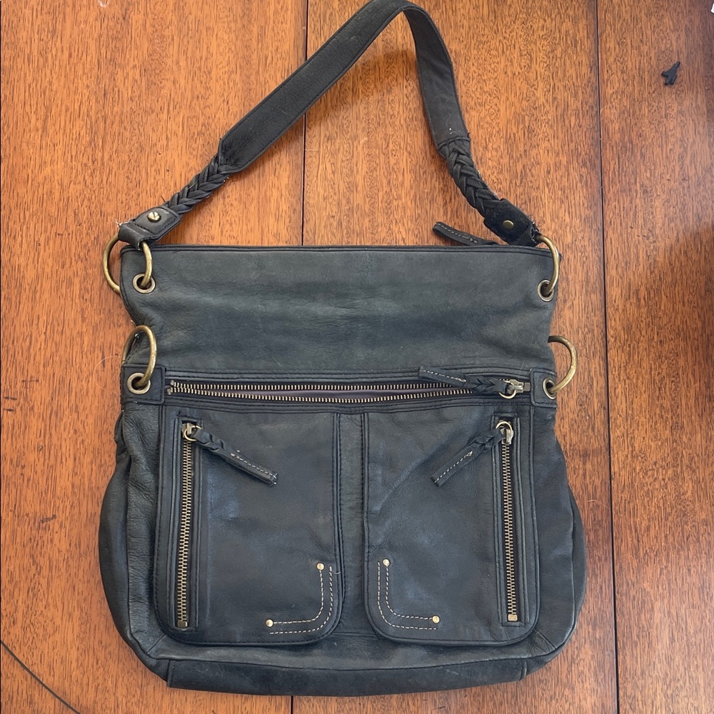 The Sak Black Leather Shoulder Bag